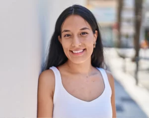 Empowered hispanic woman smiling