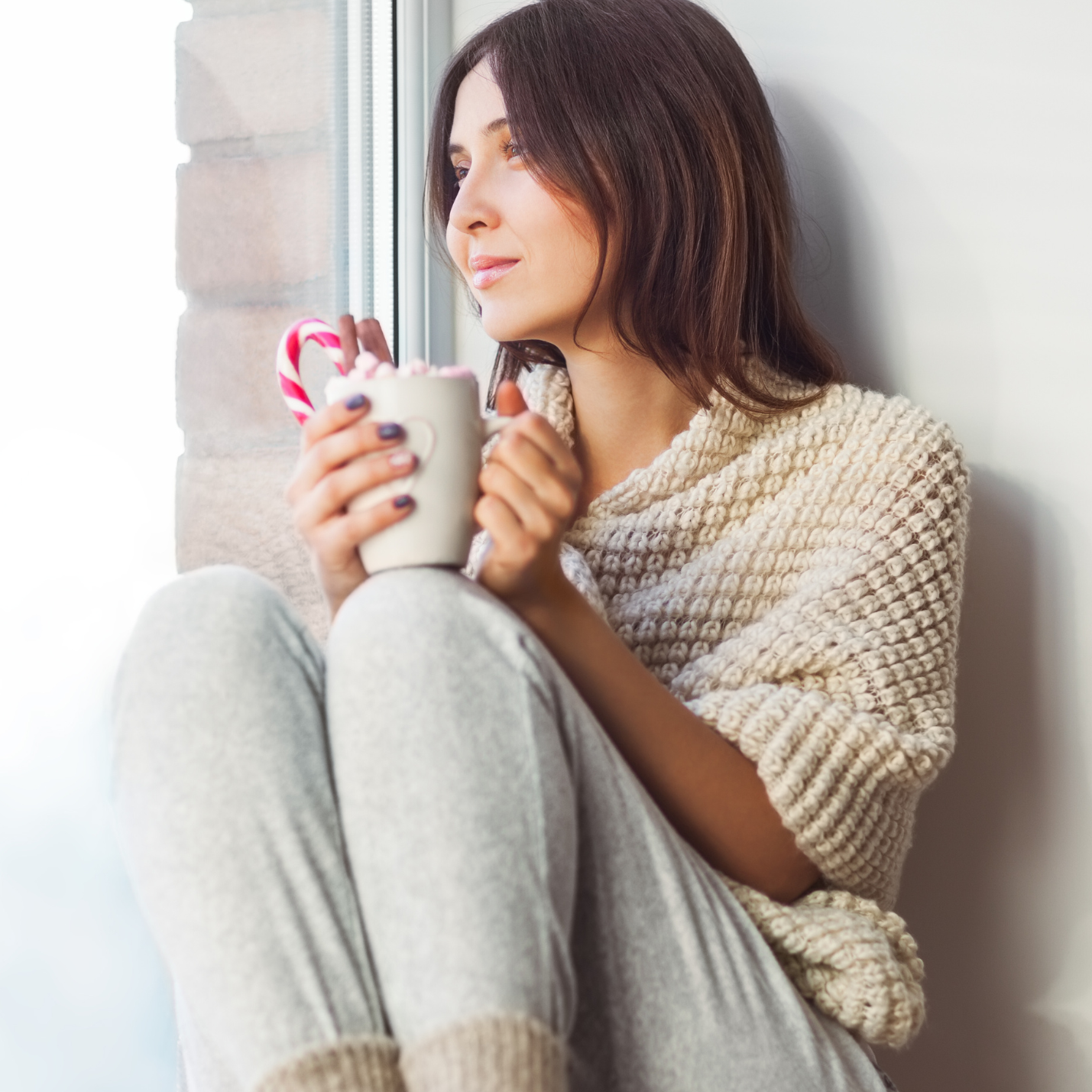 Pregnant Woman in Holiday Comfy Attire